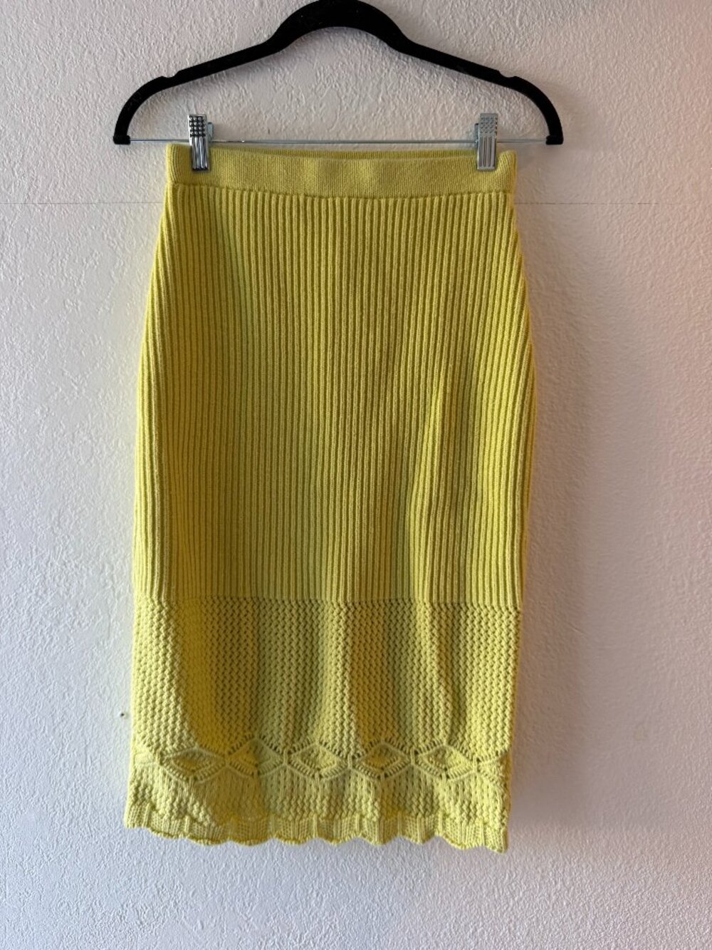 House of Harlow 1960 Yellow-Green Knit Skirt, XS